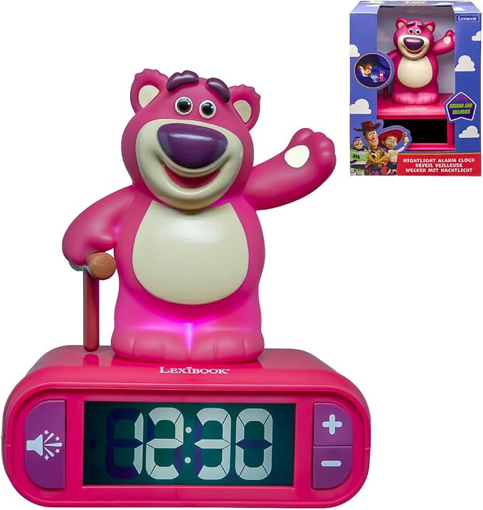 Lexibook, Lotso Alarm Clock, Toy Story 6 Ringtones, Sound Effects, Backlit LCD Display, Snooze Function, RL800TS1