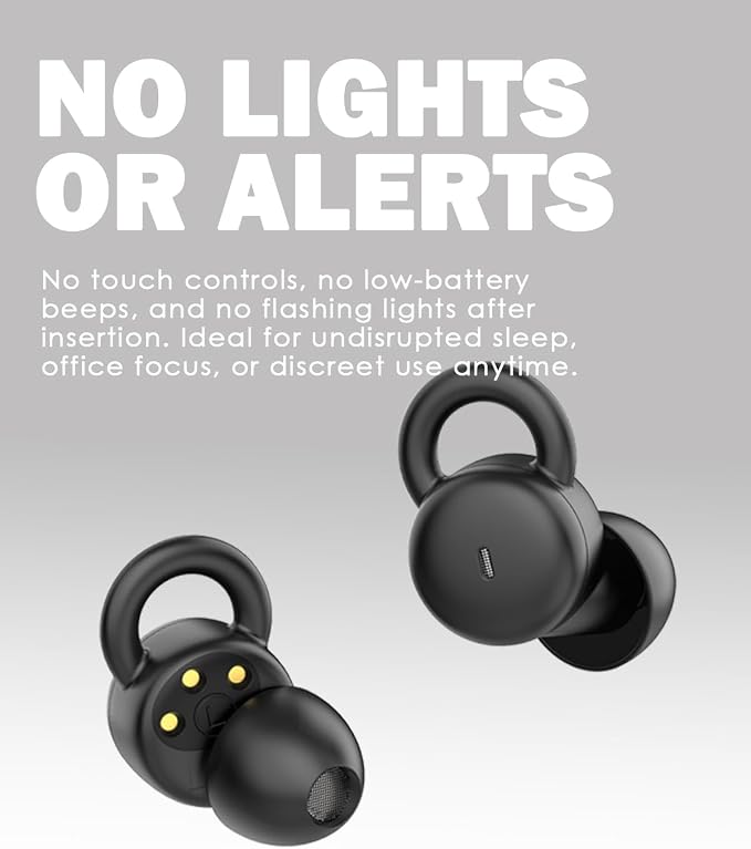 Smallest Invisible Sleep Earbuds Comfortable Noise Blocking Wireless Headphones for Sleeping Bluetooth Flat Ear Buds for Side Sleepers,Tiny Hidden Buds for Work Sports (Black)
