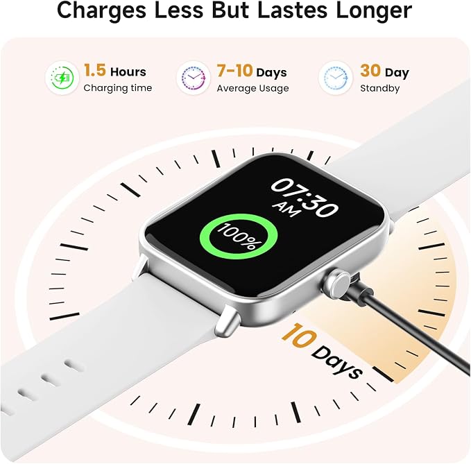 Smart Watch for Women Men,1.85 inch AMOLED Touchscreen for Android & iPhone Alexa Built-in Bluetooth Calls,Fitness Watch 110+ Sport Modes Heart Rate/Sp02/Sleep/Calories Monitor IP68 Waterproof