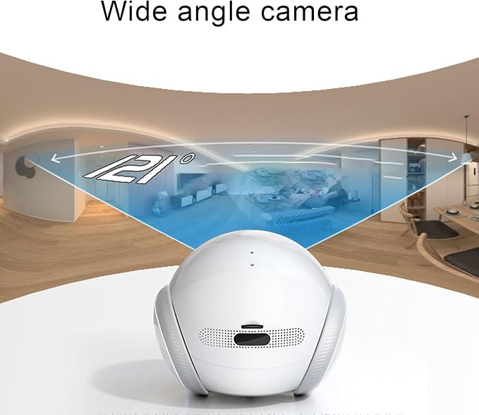 Fockety Smart Pet Camera, 1080P HD Movable Robot with 360 Rotation 2 Way Audio Motion Detection Auto Recharge, for Cats Dogs Baby Elderly Home Security Monitoring