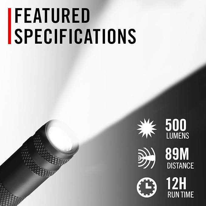 Coast HP3R 500 Lumen Rechargeable LED Penlight with Twist Focus, Orange