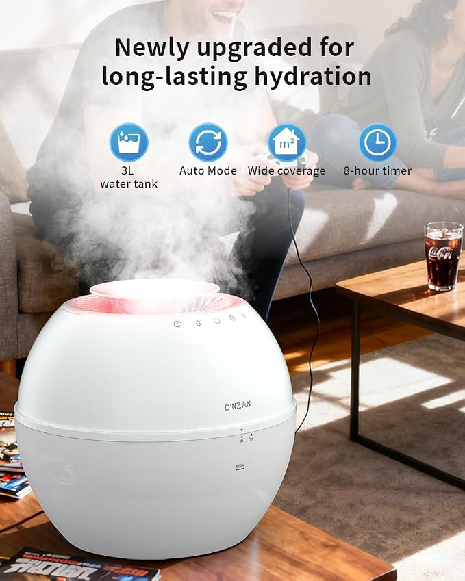 Dual-Function Humidifier & Dehumidifier Combo Air Purifier 152oz Water Tank Steam Distillation Humidification for Bedroom with Drain Hose Humidifer RV Bathroom Auto Adjustment LED Lights