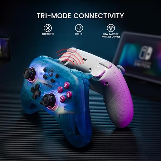 GameSir Nova Wireless Controller, Hall Effect Sticks, Dual RGB Circles, 1200mAh Battery, for Switch, PC, iOS, Android (Neon Teal)