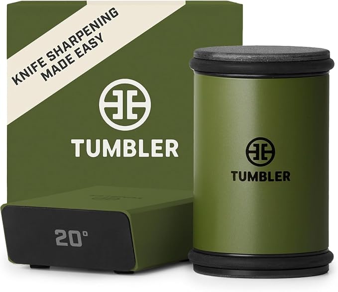 TUMBLER Pro Rolling Knife Sharpener™ - Knife Sharpening Made Easy - Rolling Knife Sharpening Kit with Removable Disc System - Includes 4-Layer Diamond Sharpening Disc & EdgeBoost Ceramic Disc (Green)