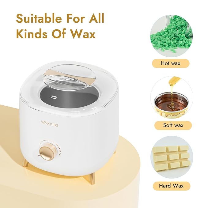 Large-Capacity Wax Warmer for Hair Removal – 1000 ml Wax Heater with Adjustable Temperature Control, Ideal for Salon & At-Home Use (White)