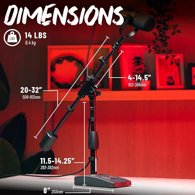 Gator Frameworks GFW-MIC-0822 Telescoping Boom Mic Stand