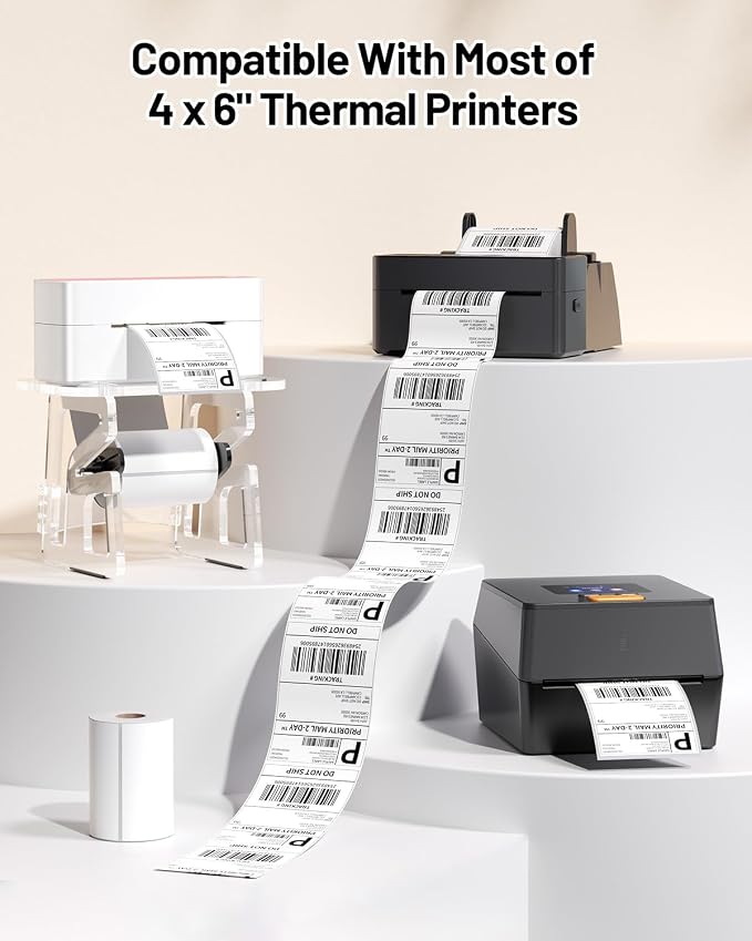 Phomemo 241BT Shipping Label Printer & Packs of 250pcs 4x6 Thermal Labels