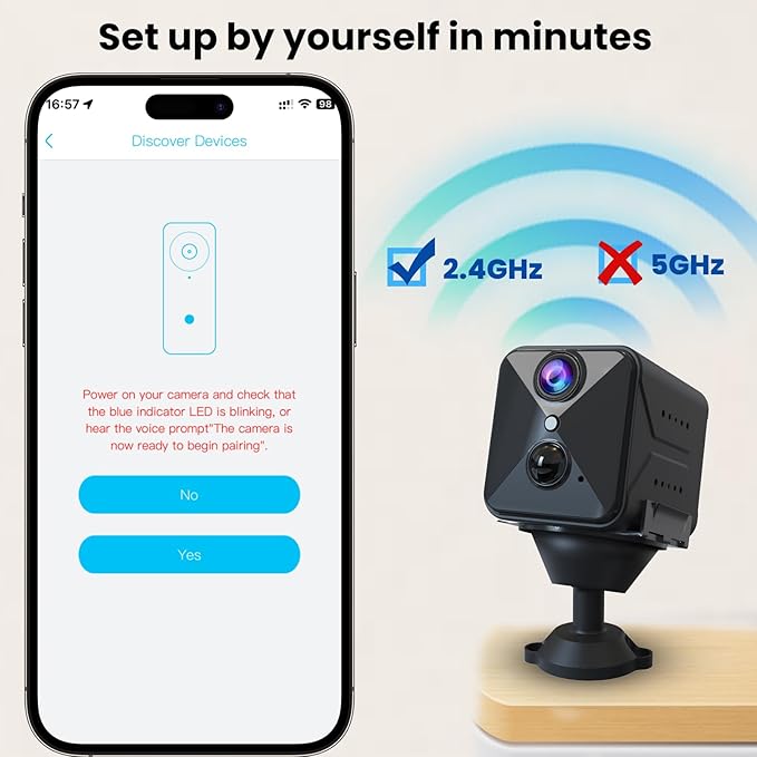 aidowocam 2026 Upgraded 4K HD Mini Security Camera, Wireless WiFi Indoor Nanny Cam with Night Vision, Motion Detection, Remote Viewing & 100-Day Battery Life