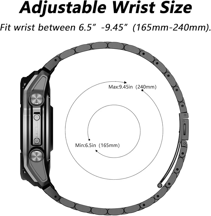 22mm Stainless Steel Metal Band Compatible with Garmin Fenix 8 Pro tactix 8 47mm/E/7/6/pro/5/Plus,Quick-fit Watch Strap for quatix 8 47mm 7/Pro/6/Forerunner 970/965/955/Descent G2 G1 Solar
