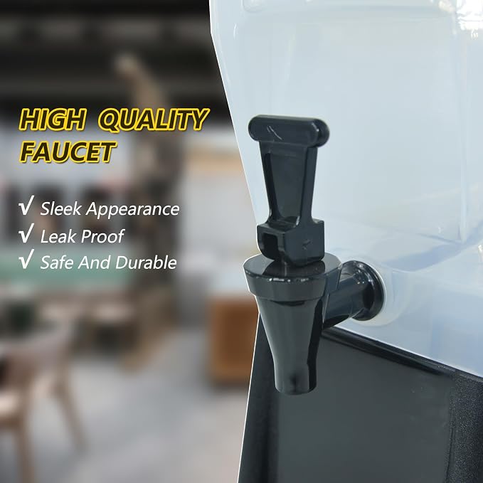 CLIVIA 5 Gallon Drink Beverage Dispenser, Commercial Juice Dispenser For Parties 19L Water Dispenser With Spigot Black Base for Tea, Wine