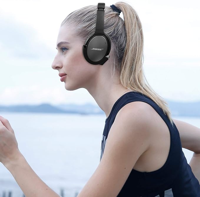 Upgraded aptX Wireless Bluetooth Adapter for Bose QuietComfort 25 QC 25Headphones with Mic/Volume Control, Black