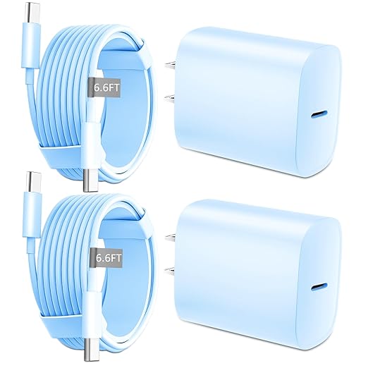 Phone 17 16 15 Charger Fast Charging Type C Chargers USB C Fast Charger Block & Phones 17 Charger Cord 6.6FT Long USB C Charging Cable for i.Phone 17/17 Pro/17 Pro Max/Air/Phone 16 15 Pro Max,Blue