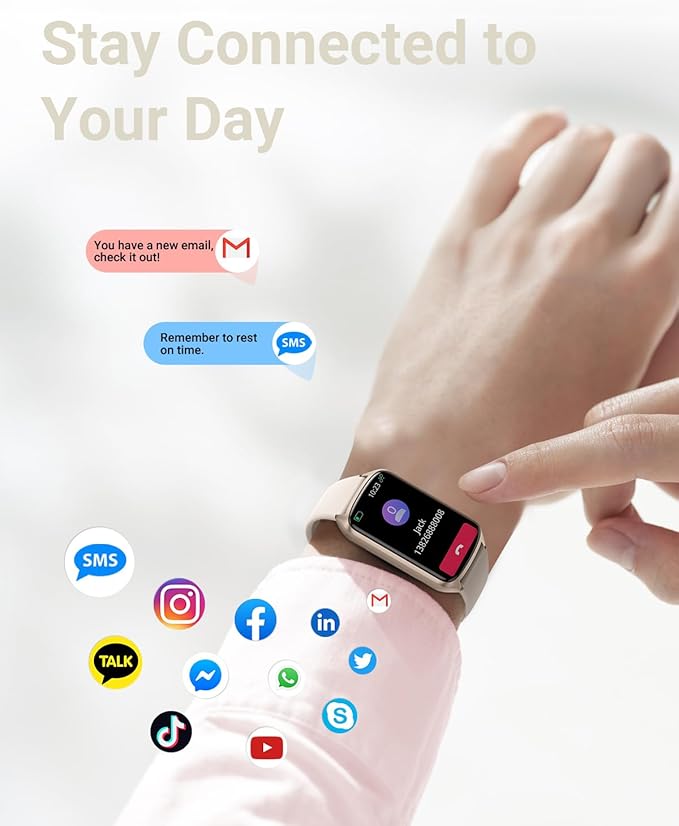 Amzhero Health Fitness Tracker with 24/7 Heart Rate, Blood Oxygen, Blood Pressure, Sleep Tracker, 5ATM Waterproof Activity Trackers with Step Tracker, Pedometer (S & L Bands Included)