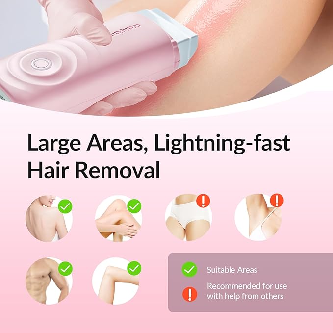 Waxfans Roll On Wax Kit, Wax Roller Kit, Waxing Kit for Women & Men,Cera Para Depilar for Home Hair Removal on Body and Legs, with 2 Rose Wax Refills & 50 Pcs Wax Strips, Easy & Smooth（Rose）