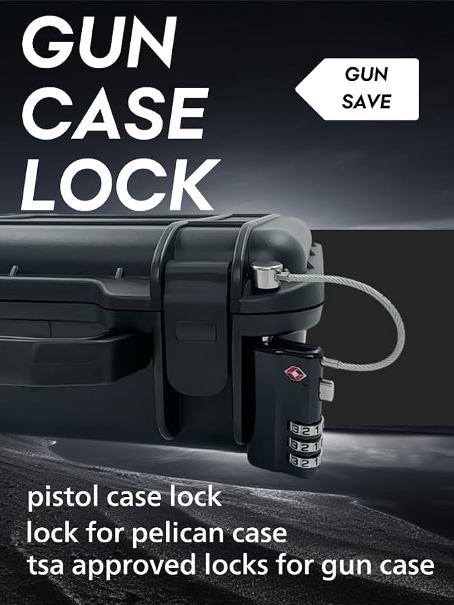 Professional TSA-Approved Gun Case Lock with Durable and Cut-Resistant Alloy Steel Shank — Secure Firearm Travel Case Lock for Gun Cases and Pistol Cases (1 Pack)