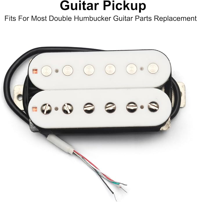 SAPHUE Alnico 2 Electric Guitar Pickup N-50 7-8K/B-52 8-9K Humbucker Alnico II Pickup Double Coil Pickup Guitar parts (White)