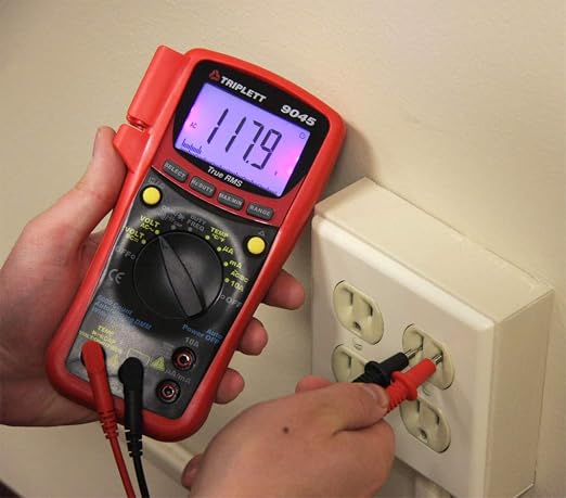 Triplett 9045 True RMS 6000 Count Digital Multimeter - AC/DC Voltage, AC/DC Current, Resistance, Continuity, Diode Test, and Capacitance