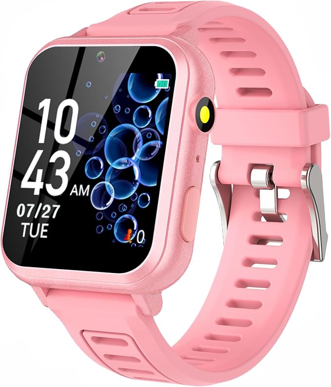 Wiszodet Smart Watch for Kids Gift for Girls Age 5-12, 1.54" Touch Screen Watch with HD Camera Video 39 Games Music Pedometer Flashlight Alarm Clock, Gifts for 7 8 9 10 Year Old Girls Boys