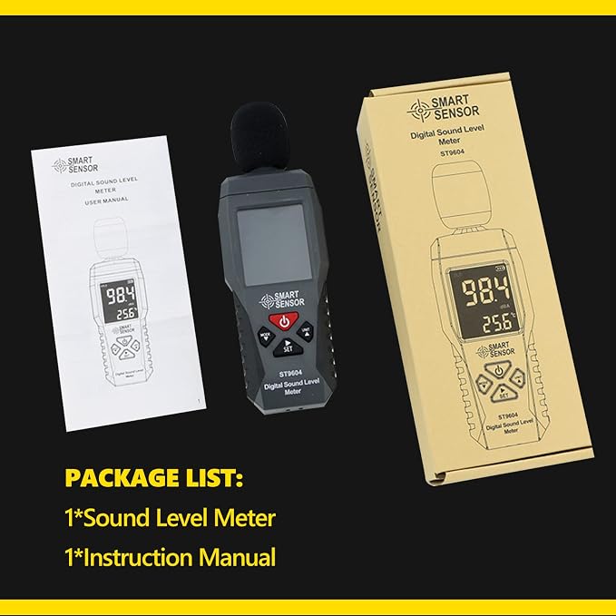 Sound Level Meter 30-130dB Decibel Meter Data Logger Noise Meter Professional Monitoring Tester Digital Audio Level Meter for Classroom Workshop Home