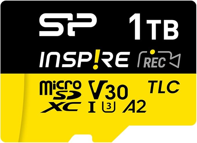Silicon Power 1TB Inspire UHS-1 (U3) A2 TLC Micro SDXC Memory Card with USB Reader SP001TBSTXLA2VC2 NOT Compatible w/Switch 2