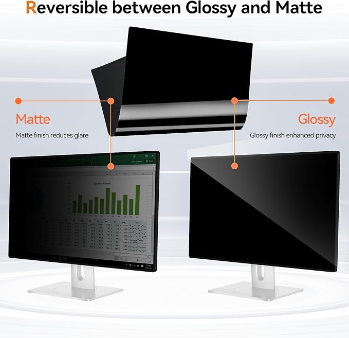 [2 Pack] 23.6 Inch Computer Privacy Screen for 16:9 Aspect Ratio Widescreen Monitor, Eye Protection Anti Glare Blue Light Computer Monitor Privacy Filter, Removable Anti-Scratch 23.6 Protector Film