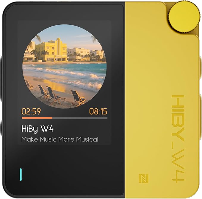 HiBy W4 Bluetooth Headphone Amplifier USB DAC, BT 5.4 & NFC, aptX Lossless LDAC, Dual DAC, DSD512 PCM 768kHz, 2-Inch Touch Screen, CVC Noise Reduction, 3.5mm & 4.4mm Balanced Output
