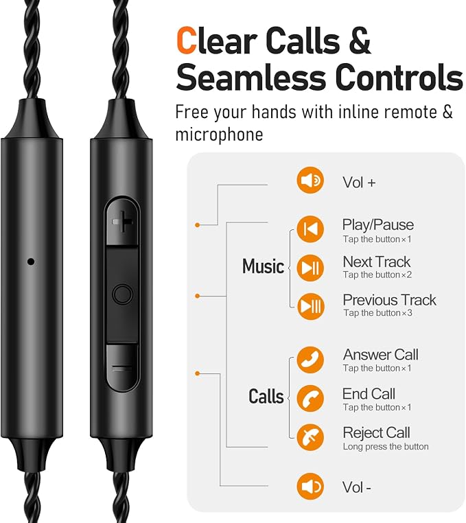 Vibes 202MC USB-C Wired Earbuds - USBC HiFi in Ear Headphones for iPhone 17/16/15 - Noise Isolating Ear Buds w/ Mic - Clear Sound, Deep Bass & Comfort-Fit Earphones - Silver Plated Cord, Carrying Case