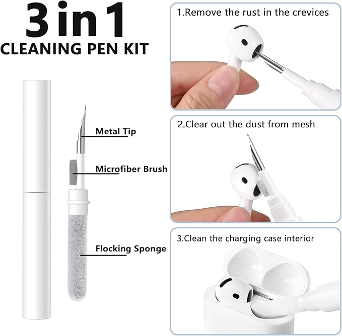 Lerobo Flower Engraved Case for AirPods Pro 3 with Cleaner Kit,Soft Silicone Cover with Keychain Compatible with Apple AirPods Pro 3rd Generation Case for Women & Men,360°Protection,Led Visible,Purple