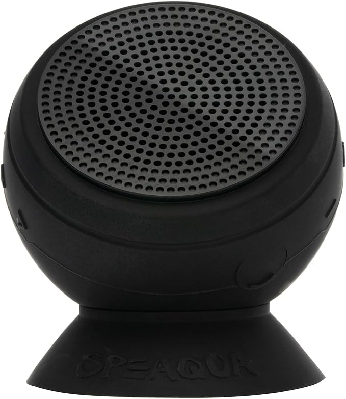 Speaqua – Bluetooth Speaker-Waterproof, Durable w/Built-in Storage (2,000 Songs) - Dual Wireless Speaker Pairing – Portable Bluetooth Speaker - Barnacle Pro 2.0 - Manta Ray Black