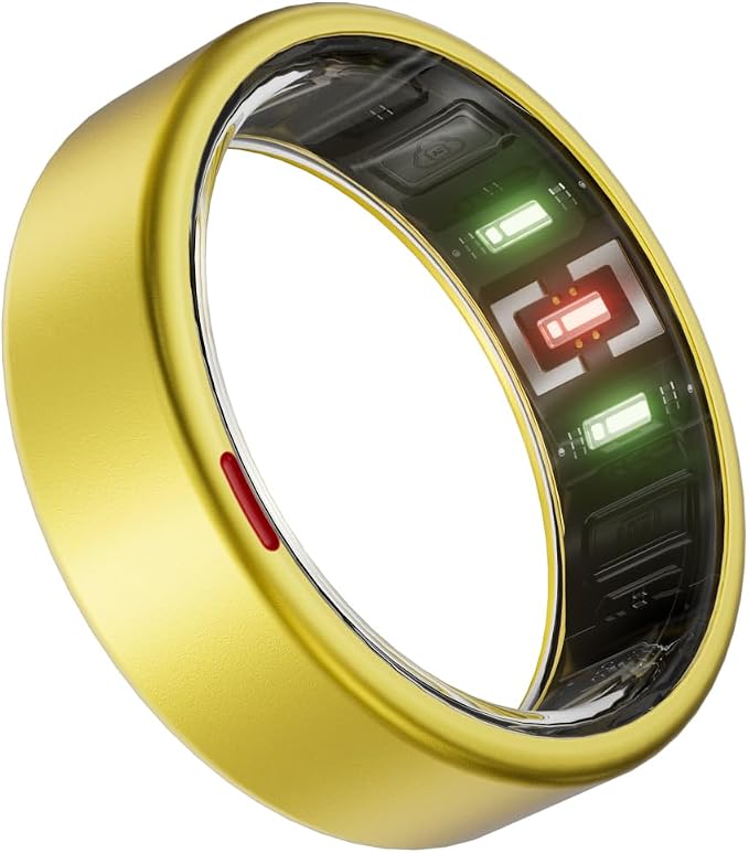 POBOVi Gen 2 Titanium Smart Ring for Women & Men, Sleep & Heart Rate Tracker, No Subscription, Size Before You Buy (Gold, 10)