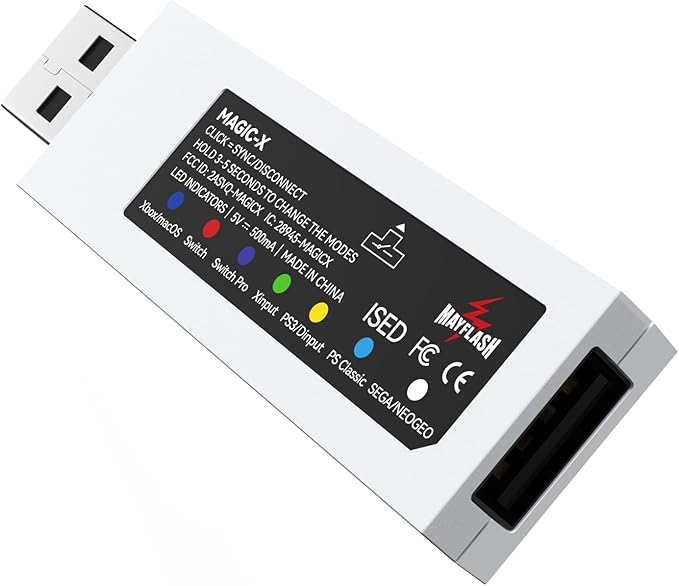 MAYFLASH Magic-X Wireless Bluetooth USB Adapter for Xbox Series S/X, Xbox One, Switch, macOS, Windows, Raspberry Pi, Compatible with PS5, PS4, Xbox Bluetooth Controller and More
