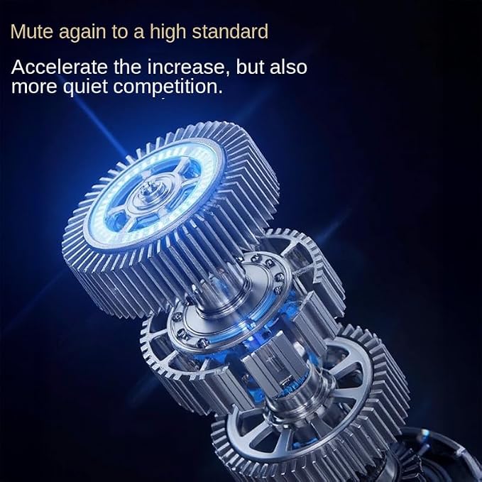 AICE Ultra Neck Fan, Portable Cooling Fan with LED Display, 6-Speed, 3000mAh Battery, White & Champagne Gold