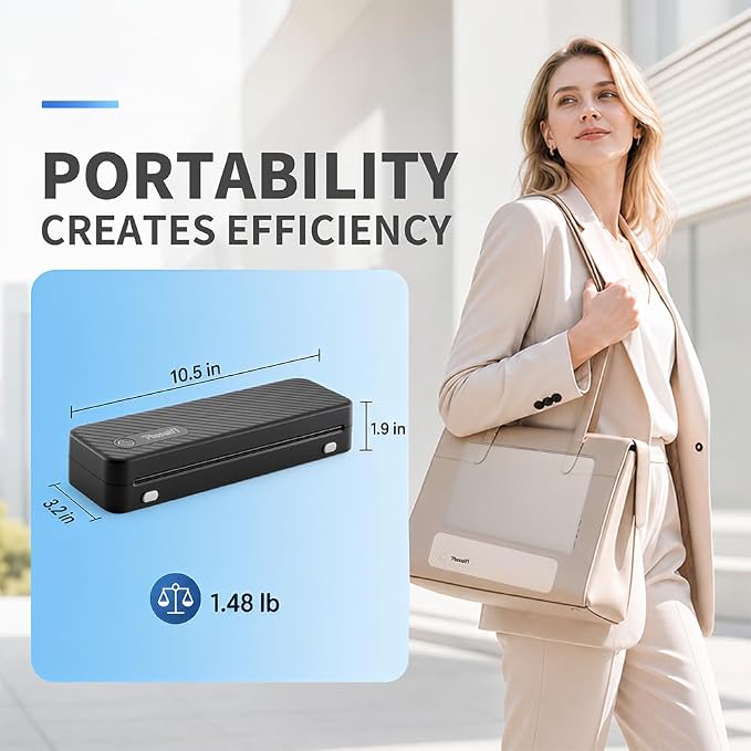 Portable Thermal Printer for Laptop, and 100 Sheets Thermal Paper
