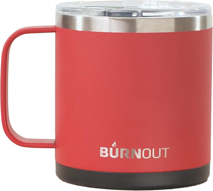 BURNOUT 2.0 Instant Drinkability Temperature Control Mug (14 oz Red with Black)