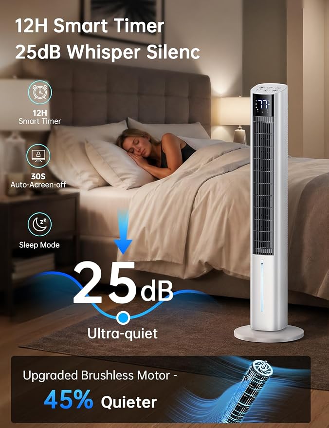 45" Windowless Air Conditioner, Portable Swamp Cooler Air Conditioner w/3 Speeds Max 30 ft/s, 4Modes, 4L Tank & 12H Timer, 120°Oscillation, 20 Ft Remote Evaporative Air Cooler for Room Indoor