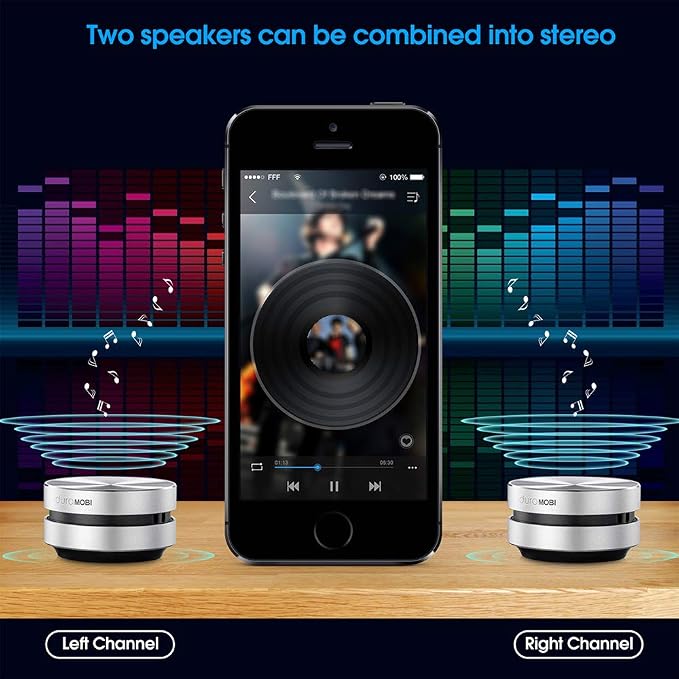 Wirelessly BT Mini Speaker Bone Conduction Wireless, Stereo Bass Sound Creative Portable Speaker Mini Size Music Player Built-in Mic Sound Box for Home,Outdoor,Travel