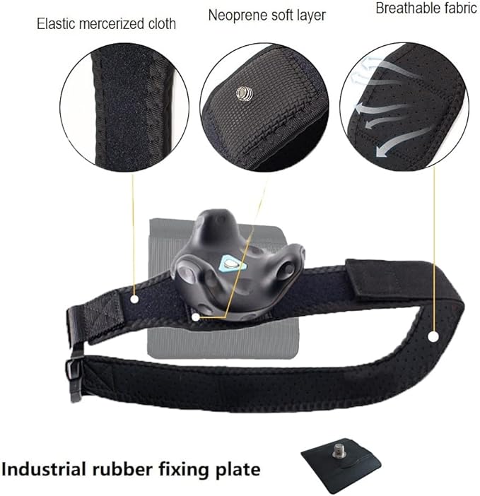 JLD VR Tracker Belt for HTC Vive System Puck - Adjustable Strap Waist and Full-Body Tracking in Virtual Reality（1x 4X Wrist Strap）, black, 47.6 in,Wrist 10.6