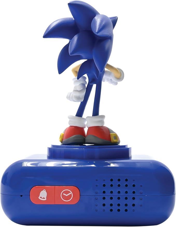 LEXIBOOK Hedgehog, Sonic Night Light Alarm Clock, Sounds and Melodies, Backlit LCD Screen, Luminous, Snooze, Blau