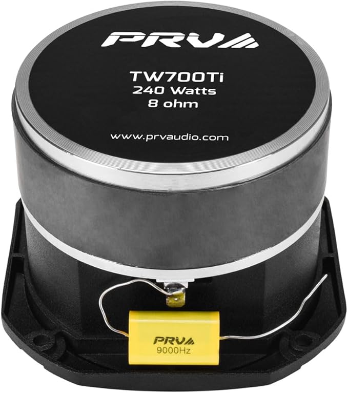 PRV AUDIO TW700Ti Black 4 Inch Titanium Bullet Tweeter TW700Ti 240 Watts, 8 Ohm Super Tweeter, Built-in Capacitor Pro Audio High Frequency Driver (2 Tweeters)