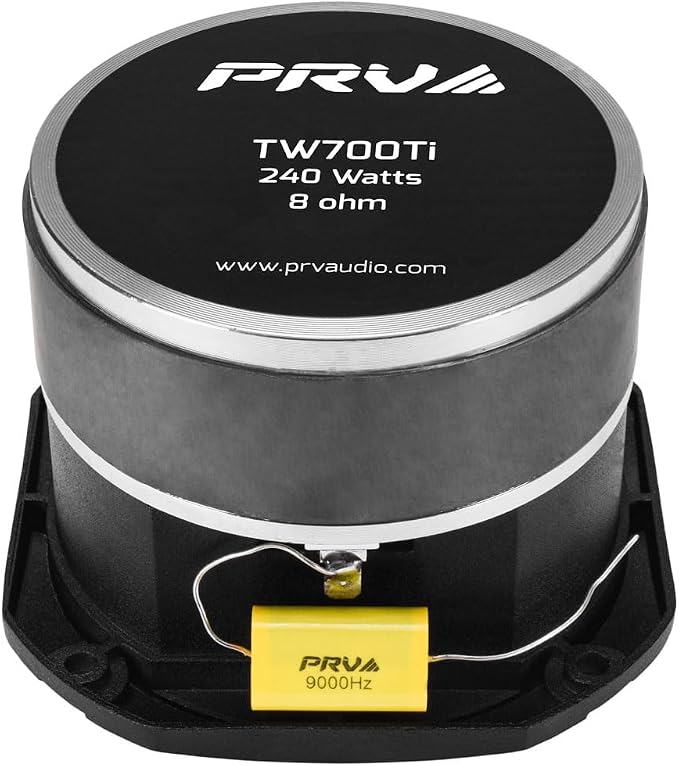 PRV AUDIO TW700Ti Black 4 Inch Titanium Bullet Tweeter TW700Ti 240 Watts, 8 Ohm Super Tweeter, Built-in Capacitor Pro Audio High Frequency Driver (Single)
