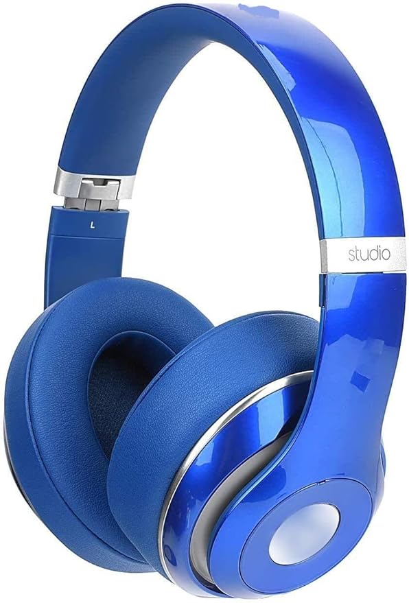 SoloWIT Replacement Ear Pads Cushions for Beats Studio 2 & Studio 3 Wired & Wireless Headphones, Earpads with Soft Protein Leather, Noise Isolation Memory Foam, Added Thickness - Blue