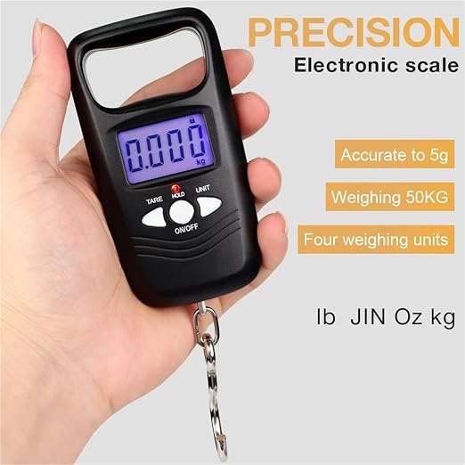 Luggage Weight Scale, 4pcs 50KG Portable Electronic Scale Mini Hanging Scale LCD Backlight Digital Pocket Scales Luggage Weighting Fishing Hook Balance,Hand Scale