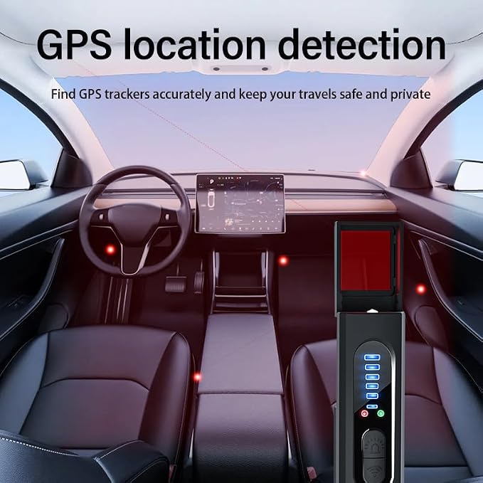 Hidden Camera and RF Bug Detector – Wireless Signal Scanner, Infrared Pin-Hole Camera Finder, Anti-Spy GPS Tracker, Portable Travel Office Security Device, 5 Sensitivity Levels, 25H Battery
