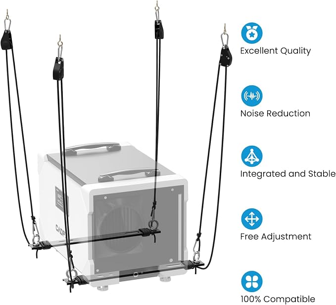 CADPXS Hanging Kits for Crawl Space & Basement Dehumidifier, Easy to Raise and Lower Dehumidifier, Reduce Noise and Vibration, Hanging Kit Improves Space Utilization (Easy Install)