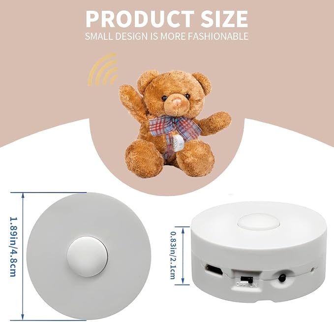 XLW 195 Seconds Voice Recorder,Message Voice Recording Button for Stuffed Animals,Stuffed Bear, Baby Doll Crafts for Xmas Halloween New Year Birthday Presents-6 Pack