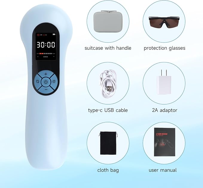 5000mAh Pro Cold Laser Therapy Device for Dog lllt low level Nir Red Light Therapy Machine Pet Pain Relief 808/650nm Handheld Vet Infrared Laser Wand for Wound Healing Cat Muscle Relax Treatment