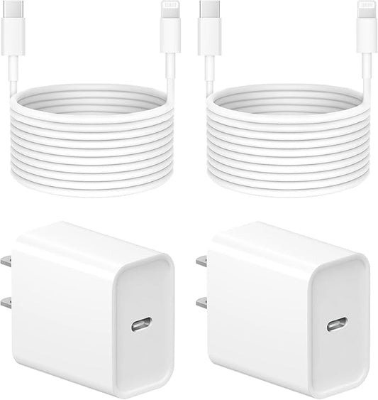10 Ft iPhone Fast Charger, 2-Pack 20W Super Fast Charger with Long Fast Charging Cable for iPhone 14/13/12/11 Pro Max,14 Plus,Mini,Pro/XS/SE/XR/iPad