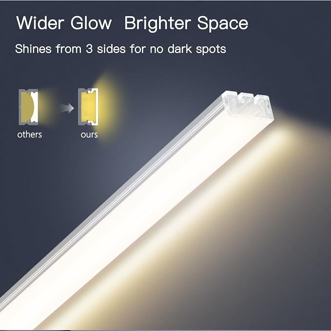 V4light Under Cabinet LED Lighting, 6 Pack Ultra Slim Aluminum Light Bars, Plug-in Kitchen Lights with Touch Dimmer, Dimmable 2700K–6500K, Linkable for Closet, Shelf, Display Cabinet