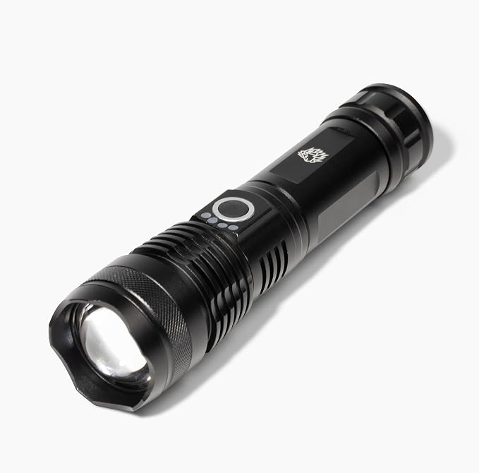 LPO Tactical Flashlight, Compact Rechargeable Flashlights 1800 High Lumen Flashlight Super Bright Pocket Torch, Telescopic Zoom, Waterproof & Shockproof, Led Flashlight Home & Outdoor, Gift for Men