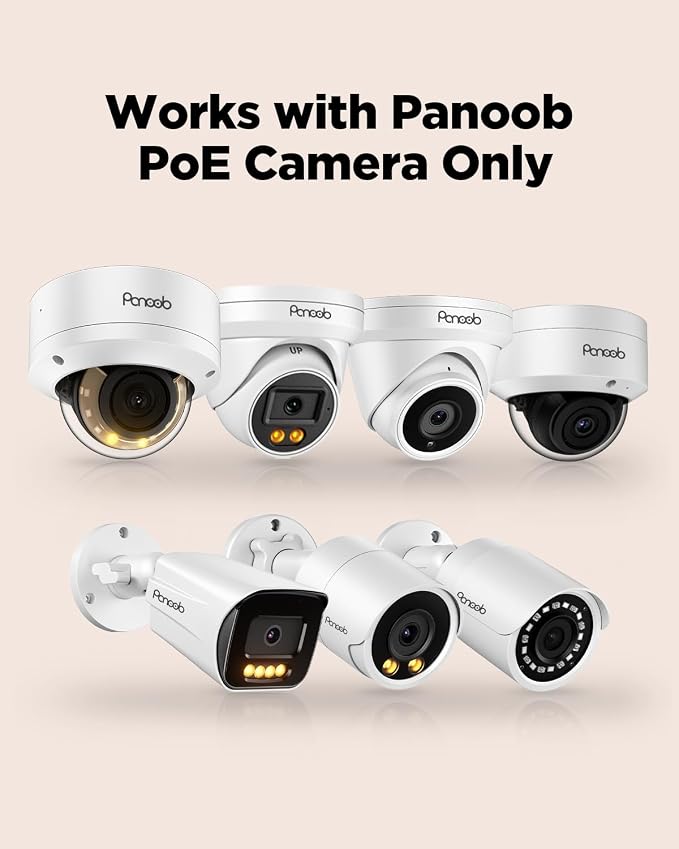 4K 16 Channel NVR, 16CH H.265 Network Video Recorder & 16 PoE Ports, Motion Alarm, 24/7 Recording, Smart Playback, Support 8MP/5MP/4MP/3MP PoE Cameras, Two SATA Ports Up to 16TB (Without HDD)